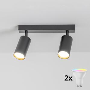 Brilagi - Spot LED RGBW reglabil SELE 2xGU10/4,8W/230V negru/auriu