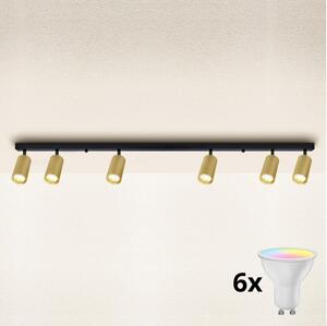 Brilagi - Spot LED dimabil SELE GOLDEN 6xGU10/6,5W/230V negru/auriu