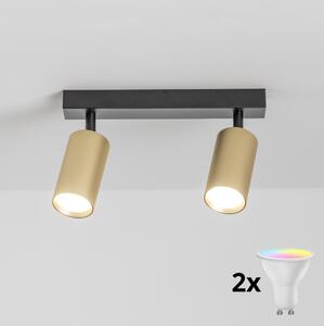 Brilagi - Spot reglabil LED RGBW SELE GOLDEN 2xGU10/4,8W/230V negru/auriu