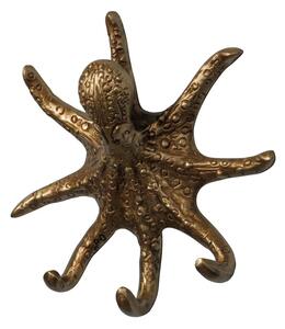 Cuier de perete decorativ, din alama Octopus