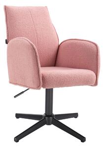 HR280CROSS Scaun Roz Pudra Boucle cu Bază Neagră