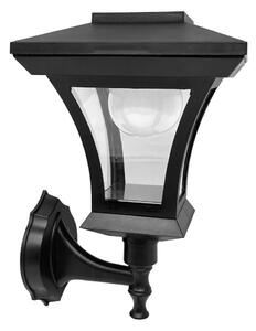 Lampă solară de perete cu LED TIRANA, 1,2 V, 1800 mAh, IP44, neagră