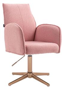HR280CROSS Scaun Roz Pudra Boucle cu Bază Aurie