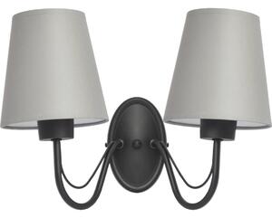 Aplica de perete MALBO 2xE27/15W/230V gri/negru