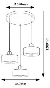 Rabalux 72143 - Lustră suspendată pe cablu TISANDRA, 3 x E27, 25 W, 230 V
