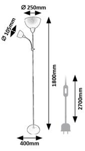 Rabalux 74103 - Lampadar ACTION PRO, 1xE27/60W/230V + 1xE14/25W, bej