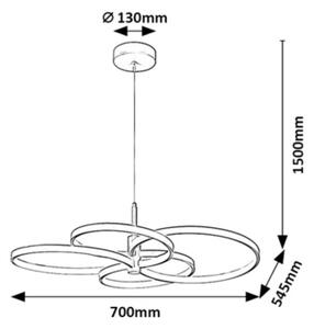 Rabalux 72401 - Lustră LED dimabilă pe cablu ISIDORA 70W/230V 3000-6500K + telecomandă