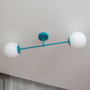 Plafonieră aplicată MOON 2xE27/15W/230V turcoaz