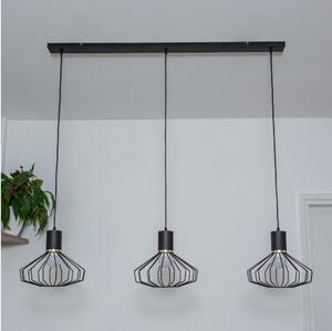 Lustră suspendată cu cablu SOLANO 3xE27/15W/230V negru/auriu