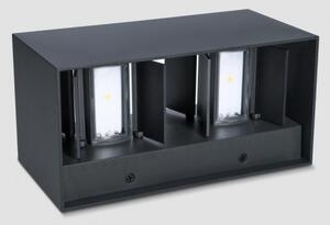 Brilagi - Aplică de perete LED pentru exterior DOUBLE CUBE LED/12W/230V neagră IP65