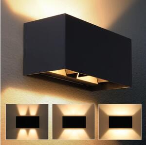 Brilagi - Aplică de perete LED pentru exterior DOUBLE CUBE LED/12W/230V neagră IP65