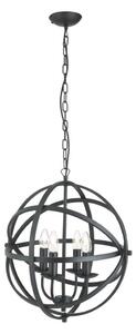 Searchlight 2474-4BK - Candelabru suspendat pe lanț ORBIT, 4 x E14, 60 W, 230 V, negru