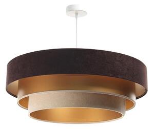 Lustr TRINITI 1xE27/60W/230V pe cablu, maro/auriu/bej