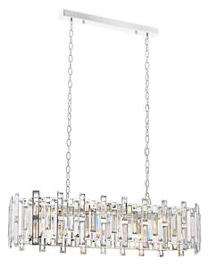 Candelabru suspendat pe lanț CRYSTALLINE 13xE14/40W/230V, crom lucios