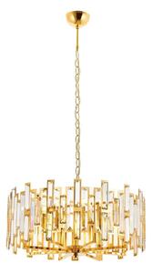 Candelabru suspendat pe lanț CRYSTALLINE 6xE14/40W/230V auriu