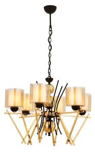Candelabru pe lanț VARANA 6xE27/40W/230V negru/auriu
