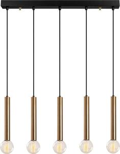 Lustră suspendată pe cablu TEMPO, 5 x E27, 40 W, 230 V, aurie