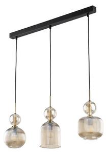 Pendul cu cablu SOPHIA 3xE14/10W/230V negru/bej fumuriu