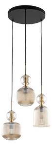Lustră pe cablu SOPHIA 3xE14/10W/230V negru/bej fumuriu