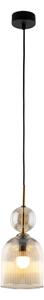 Pendul pe cablu SOPHIA 1xE14/10W/230V negru/bej fumuriu