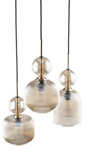 Lustră pe cablu SOPHIA 3xE14/10W/230V negru/bej fumuriu
