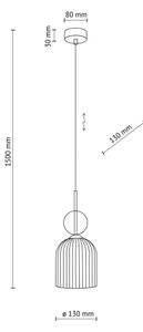 Pendul pe cablu SOPHIA 1xE14/10W/230V negru/bej fumuriu