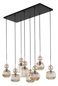 Candelabru suspendat pe cablu SOPHIA, 8xE14/10W/230V, negru/bej fumuriu