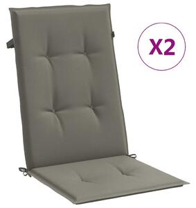 Perne scaun cu spătar înalt 2 buc. melanj gri 120x50x4cm textil