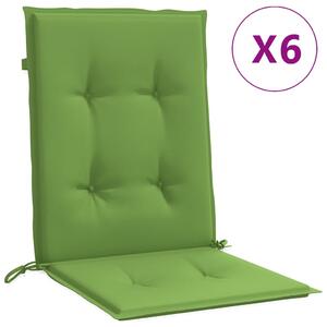 Perne scaun spătar scund 6 buc. melanj verde 100x50x4 cm textil