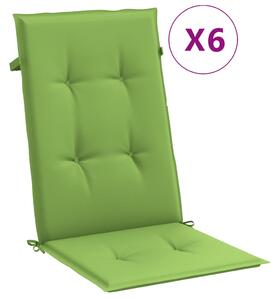 Perne scaun spătar înalt 6 buc. melanj verde 120x50x4 cm textil