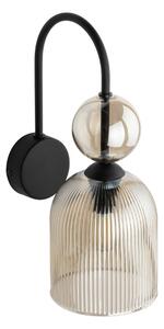 Aplica de perete SOPHIA, 1xE14/10W/230V, negru/bej fumuriu