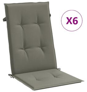 Perne scaun cu spătar înalt 6 buc. melanj gri 120x50x4cm textil