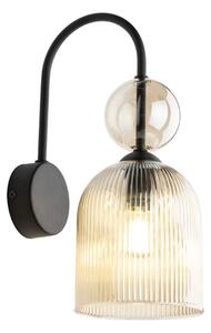Aplica de perete SOPHIA, 1xE14/10W/230V, negru/bej fumuriu