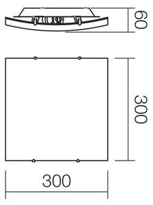Redo ISIDE 05-904 - Plafonieră 1x E27/42W/230V, 30x30 cm, transparentă