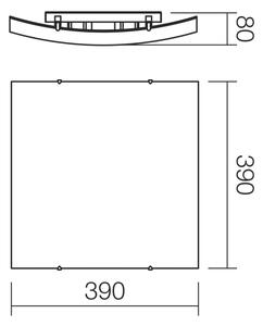 Redo 05-905 - Plafonieră ISIDE 2xE27/42W/230V, 39x39 cm, transparentă
