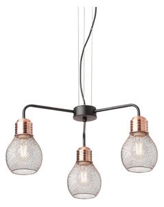 Redo 01-1579 - Candelabru suspendat pe cablu EDISON 3xE27/42W/230V, diametru 53 cm, negru/cupru