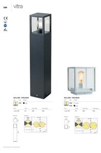 Redo 9109 - Lampă de exterior VITRA 1xE27/15W/230V IP54, neagră
