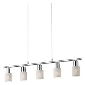 Redo VERTIGO 04-509 – lustră suspendată pe cablu, 5 x E14, max. 28 W, 230 V, crom lucios/alb