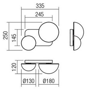 Redo 01-2471 - Aplica de perete LUMIEN, 2xG9/10W/230V, auriu/alb