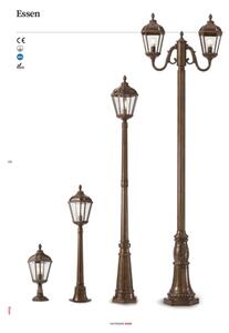 Redo 9662 - Lampă de exterior ESSEN 1xE27/70W/230V 221,5 cm IP44 maro/patină
