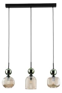 Corp de iluminat suspendat pe cablu SOPHIA 3xE14/10W/230V negru/verde/bej fumuriu