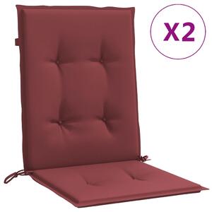 Perne scaun spătar mic 2 buc. melanj roșu vin 100x50x4cm textil