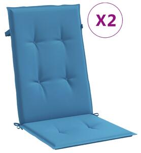 Perne scaun spătar înalt 2buc melanj albastru 120x50x4cm textil