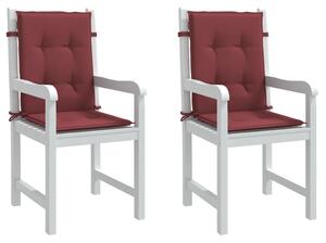 Perne scaun spătar mic 2 buc. melanj roșu vin 100x50x4cm textil