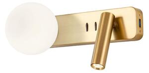 Redo 01-2992 - Aplica de perete OASIS, LED 3W/230V + 1x G9/10W, USB, CRI 90, bronz