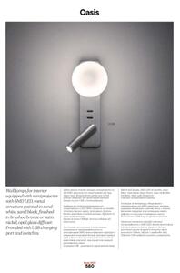 Redo 01-2992 - Aplica de perete OASIS, LED 3W/230V + 1x G9/10W, USB, CRI 90, bronz