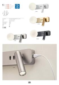 Redo 01-2992 - Aplica de perete OASIS, LED 3W/230V + 1x G9/10W, USB, CRI 90, bronz