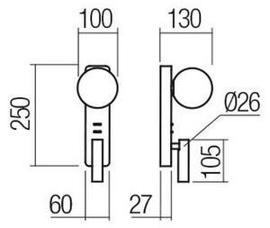 Redo 01-2992 - Aplica de perete OASIS, LED 3W/230V + 1x G9/10W, USB, CRI 90, bronz