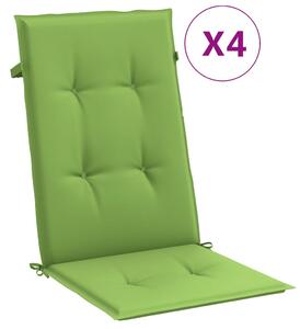 Perne scaun spătar înalt 4 buc. melanj verde 120x50x4 cm textil