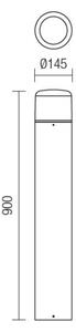 Redo 9682 - Lampă LED de exterior CYCLO LED/9W/230V 2900-3100K 90 cm IP54 antracit